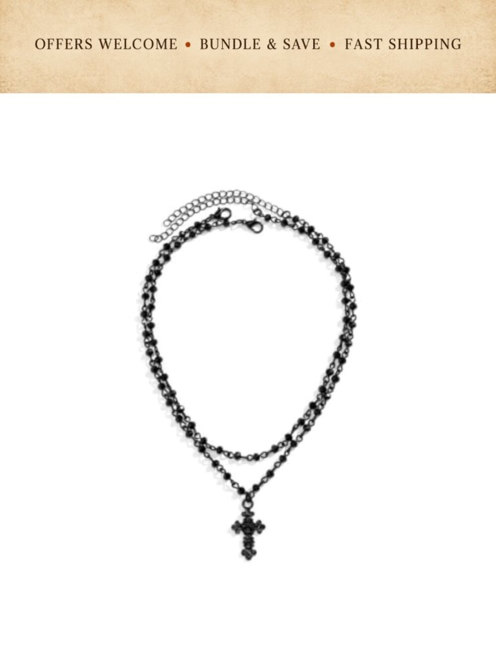Gothic Cross Choker Necklace Layered Women's Jewelry Gift